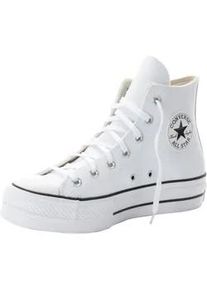 Sneaker Converse "CHUCK TAYLOR ALL STAR LEATHER PLATFORM", Damen, Gr. 39,5, wei&szlig; (wei&szlig;, wei&szlig;), Leder, Schuhe Sneaker