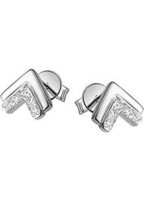 Paar Ohrstecker Firetti "Schmuck Geschenk Silber 925 Ohrschmuck Ohrringe Spitze", silber (silberfarben, kristallwei&szlig;, kristallwei&szlig;), Ohrringe, Damen, Silber 925 (Sterlingsilber), mit Zirkonia (synth.)