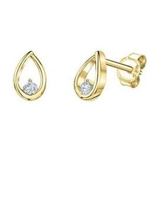 Diamonds by Ellen K. Paar Ohrstecker "585/- Gelbgold glanz Zirkonia", gelb (gelb, wei&szlig;), FASCINATION BY ELLEN K., Ohrringe, Damen, one-size, Gold