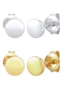 Ohrstecker-Set Elli "Schmuck Geschenk Silber 925 Ohrringe", gold (silberfarben, gelbgoldfarben), Ohrringe, Damen, 5mm, Silber 925 (Sterlingsilber)