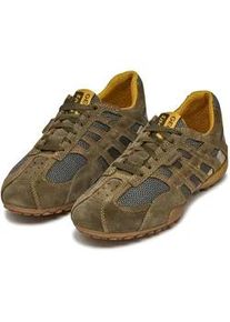 Schn&uuml;rschuh Geox "U SNAKE ORIGINAL", Herren, Gr. 40, gr&uuml;n (khaki, grau), Leder, Textil, Schuhe Schn&uuml;rschuh, Schn&uuml;rschuh, Freizeitschuh, Trekking Sneaker mit Lederinnensohle, Topseller