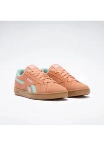 Sneaker Reebok CLASSIC "Reebok COURT RETRO", Damen, Gr. 37,5, sunkissedorange, glitchaqua, gum, Synthetik, Textil, Schuhe Sneaker