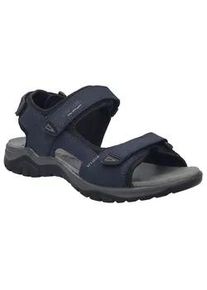 Trekkingsandale Josef Seibel "Arlo 02", Herren, Gr. 40, blau (indigo), Leder, Basic, Schuhe, Klettsandale, Komfortschuh mit gepolstertem Fu&szlig;bett, G-Weite