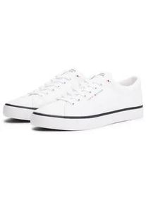 Sneaker Tommy Hilfiger "TH HI VULC CORE LOW II MESH", Herren, Gr. 43, wei&szlig;, Textil, Schuhe Sneaker, Basic, Schn&uuml;rschuh, Halbschuh, Freizeitschuh mit Logoschriftzug