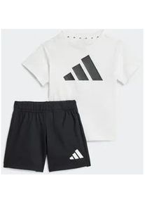 Trainingsanzug Adidas SPORTSWEAR "ESSENTIALS KIDS -SET", M&auml;dchen, Gr. 98, schwarz-wei&szlig; (wei&szlig;, schwarz), Obermaterial: 100% Baumwolle, Sportanz&uuml;ge Trainingsanzug