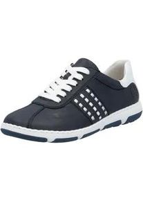 Sneaker Rieker, Damen, Gr. 39, blau (nachtblau, wei&szlig;), Lederimitat, Schuhe Sneaker, Halbschuh, Freizeitschuh, Schn&uuml;rschuh mit gepolstertem Schaftrand