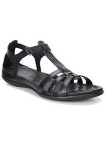 Riemchensandale Ecco "FLASH", Damen, Gr. 35, schwarz, Leder, Schuhe Riemchensandale, Sommerschuh, Sandalette, Klettschuh, im Metallic-Look