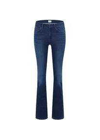 Slim-fit-Jeans Mustang "Shelby Slim Boot", Damen, Gr. 30, L&auml;nge 32, blau (medium), Denim/Jeans, Obermaterial: 78% Baumwolle, 10% Lyocell, 9% Elastomultiester, 3% Elasthan, unifarben, slim fit kn&ouml;chellang, Jeans Slim-fit-Jeans, im Five-Pocket Style