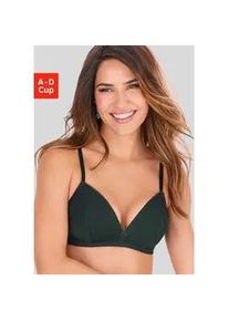 Bralette-BH s.Oliver "Fabienne", Damen, Gr. 80, Cup C, gr&uuml;n (tannengr&uuml;n), Spitze, Obermaterial: 46% Polyamid, 43% Polyester, 11% Elasthan, BHs, ohne B&uuml;gel aus graphischer Spitze, Dessous
