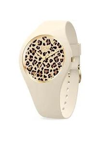 Ice Watch Quarzuhr ICE-WATCH "ICE leopard - Small - 3H", beige, Armbanduhren, Damen, Quarzuhr, Armbanduhr, Damenuhr, Silikonarmband, Wasserdicht bis 10 bar, analog