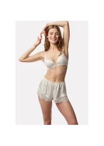 B&uuml;gel-BH Dorina "Lyra Satin", Damen, Gr. 95, Cup C, beige (ivory), Satin, Obermaterial: 48% Polyester, 44% Polyamid, 8% Elasthan, leicht gl&auml;nzend, unifarben, BHs B&uuml;gel-BH, weiche Spitze, leicht gef&uuml;ttert, zarte Tr&auml;ger, Schn&uuml;rdetails seitlich