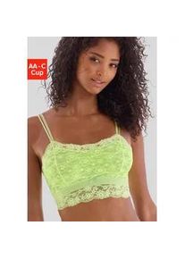 Bralette-BH Vivance "Anisa", Damen, Gr. 70, Cup A, gr&uuml;n (lime), Spitze, Obermaterial: 86% Polyamid, 14% Elasthan, BHs, aus blumiger Spitze in leichter Longform, sexy Dessous