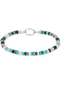 Charm-Armband Tamaris "Schmuck Geschenk Edelstahl Armkette All About Beads", wei&szlig; (edelstahlfarben, t&uuml;rkis, gr&uuml;n, lila, rosa, wei&szlig;, t&uuml;rkis, gr&uuml;n, lila, rosa, wei&szlig;), Armb&auml;nder, Damen, 18,5cm, Edelstahl, Charm-Armband, mit Naturstein