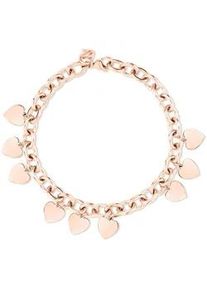 Armband ECHTZEIT "Schmuck Geschenk Edelstahl Armkette Endless Love Herzen", rosa (ros&eacute;goldfarben), Armb&auml;nder, Damen, 23cm, Edelstahl, Armband