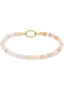 Charm-Armband Tamaris "Schmuck Geschenk Edelstahl Armkette All About Beads", gold (gelbgoldfarben, wei&szlig;, beige, natur, wei&szlig;, beige, natur), Armb&auml;nder, Damen, 18,5cm, Edelstahl, Charm-Armband, mit Naturstein