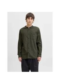 Jack & Jones Langarmhemd JACK & JONES "JJEBAND MELANGE SHIRT L/S SN", Herren, Gr. S, N-Gr, gr&uuml;n (rosin), Web, Obermaterial: 100% Baumwolle, regular fit, Hemden