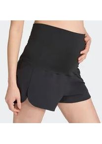 Shorts Adidas PERFORMANCE "PACER WOVEN STRETCH TRAINING &ndash; UMSTANDSMODE", Damen, Gr. L, N-Gr, schwarz (schwarz, carbon), Obermaterial: 87% Polyester, 13% Elasthan, Hosen Shorts, Trainingsshorts f&uuml;r Schwangere, locker geschnitten