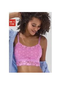 Bralette-BH Vivance "Anisa", Damen, Gr. 70, Cup B, pink, Spitze, Obermaterial: 86% Polyamid, 14% Elasthan, BHs, aus blumiger Spitze in leichter Longform, sexy Dessous