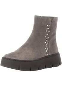 Plateaustiefelette Gabor "Gabor Stiefelette Veloursleder/Textil", Damen, Gr. 39, braun (braun, grau), Textil, Veloursleder, Schuhe