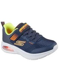 Sneaker Skechers "MICROSPEC MAX ADVANCE", Damen, Gr. 32, navy, gelb, Synthetik, Textil, kontrastfarbene Details, Schuhe Sneaker, Freizeitschuh mit Klettverschluss, Gr&ouml;&szlig;enschablone zum Download