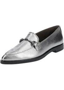 Slipper Paul Green "Paul Green Slipper Leder", Damen, Gr. 38, metallic silber, Leder, Schuhe Slipper