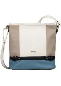 Hobo Tom Tailor "Juna", Damen, Gr. B/H/T: 33cm x 28cm x 12,5cm, blau, Polyurethan, colorblocking, gepflegt, kontrastfarbene Details, mehrfarbig, Taschen Hobo, aus soft genarbtem ledrigen Material mit gl&auml;nzenden Metall-Accessoires