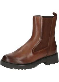 Stiefelette Caprice "Caprice Stiefelette Leder/Textil", Damen, Gr. 39, braun (cognac), Leder, Textil, Schuhe Stiefelette