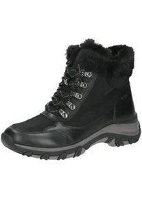 Schn&uuml;rstiefelette Caprice "Caprice Stiefelette Leder/Textil", Damen, Gr. 37, schwarz, Leder, Textil, Schuhe Schn&uuml;rstiefelette