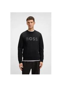 Sweatshirt BOSS Green "Salbo", Herren, Gr. S, schwarz (schwarz001), Sweatware, Obermaterial: 95% Baumwolle, 5% Elasthan, unifarben, regular fit, Rundhals, eingesetzt B&uuml;ndchen, Sweatshirts Sweatshirt, mit Logodruck