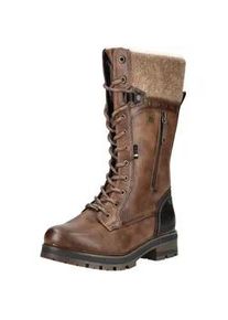 Schn&uuml;rstiefel Mustang SHOES "Mustang Shoes Stiefel Lederimitat/Textil", Damen, Gr. 39, dunkelbraun, Lederimitat, Textil, Schuhe Schn&uuml;rstiefel