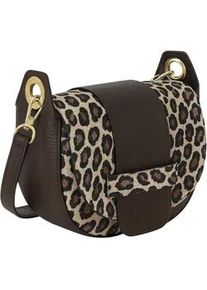 Umh&auml;ngetasche "Leo Piccolo", Damen, Gr. B/H/T: 19cm x 14cm x 8cm onesize, braun, Collezione Alessandro, Taschen Umh&auml;ngetasche, aus echtem Leder, Made in Italy