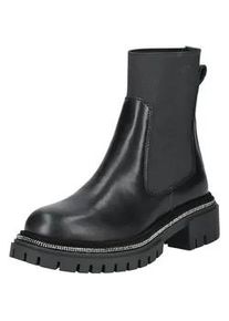 Stiefelette Steve Madden "Steve Madden Stiefelette Leder/Textil", Damen, Gr. 38, schwarz, Leder, Textil, Schuhe Stiefelette