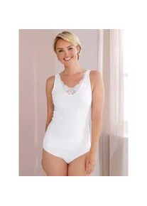 Achselhemd, Damen, Gr. 44, 1 Stk., Normalgr&ouml;&szlig;en, wei&szlig;, 100% Baumwolle, V-Ausschnitt, Unterhemden