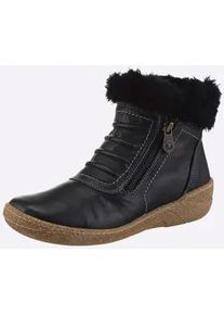 Stiefelette Casual Looks, Damen, Gr. 41, schwarz, Glattleder, Schuhe Stiefelette