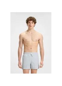 Badehose HUGO UNDERWEAR "Haiti", Herren, Gr. M (50), N-Gr, light, pastel grau 050, Microfaser, Obermaterial: 100% Polyacryl, Badehosen Badehose, mit Markenschriftzug auf der Kordel