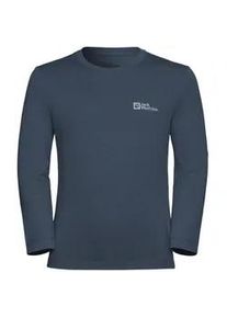 Rundhalspullover Jack Wolfskin "ACTAMIC LONGSLEEVE K", Kinder, Gr. 92, blau (midnightsky), Obermaterial: 100% Polyester, Pullover Rundhalspullover