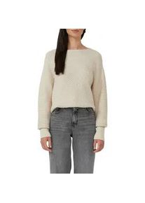 Strickpullover s.Oliver, Damen, Gr. 36, light beige melange, Strick, Obermaterial: 60% Baumwolle, 40% Polyacryl, unifarben, weit h&uuml;ftbedeckend, Rundhals, Flachstrickb&uuml;ndchen, Pullover Strickpullover, mit Strick-Muster und Rundhals