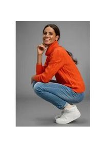 Rollkragenpullover Kangaroos, Damen, Gr. 36/38, orange meliert, Strick, Obermaterial: 50% Viskose, 28% Polyester, 22% Polyamid, Zopfmuster, meliert, l&auml;ssig geschnitten h&uuml;ftlang, Rippb&uuml;ndchen, Pullover Rollkragenpullover, mit Zopfstrickmuster