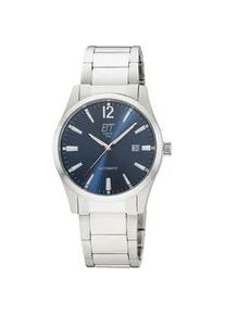 Automatikuhr ETT "Motion Drive", silberfarben, blau, Armbanduhren, Herren, Automatikuhr, Armbanduhr, Herrenuhr, Mechanische Uhr, Edelstahlarmband, analog, Tag