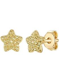 Glanzst&uuml;cke M&uuml;nchen Paar Ohrstecker GLANZST&Uuml;CKE M&Uuml;NCHEN "Set: LLL9", gelbgold, oliv, Ohrringe, M&auml;dchen, 6,4,mit Zirkonia, Silber 925 (Sterlingsilber), Ohrstecker Sterling Silber gelbgold Zirkonia oliv