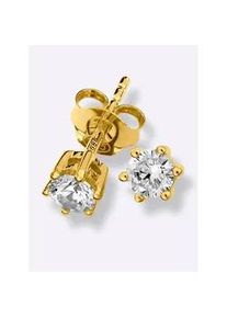 Paar Ohrstecker Lady, gelb (gelbgold 585), Ohrringe, Damen, Diamanten