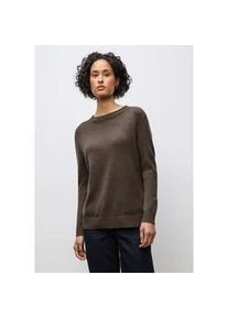 Strickpullover Street One, Damen, Gr. 46, schwarz nomad braun meliert, Strick, Obermaterial: 30% Polyester, 27% Polyacryl, 23% Polyamid, 20% Viskose, meliert, regular fit normal, ohne Ausschnitt, Rollkante, Pullover Strickpullover, mit feiner Rollkante