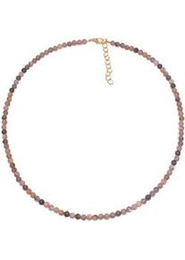 Collier Firetti "Schmuck Geschenk Halsschmuck Halskette Farbstein Edelstein Mondstein" Gr. 50, gold (gelbgoldfarben, natur), Halsketten, Damen, 50, Messing Nylon, L: 47 50, Messing, Nylon, Collier, Made in Germany - mit Mondstein