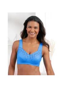 Miss Mary Of Sweden Entlastungs-BH MISS MARY, Damen, Gr. 95, Cup D, aqua, 83% Baumwolle, 10% Elasthan, 7% Polyamid, BHs BH Entlastungs-BH B&uuml;gelloser-BH