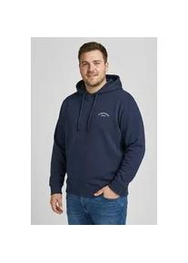 Jack & Jones PlusSize Kapuzensweatshirt "JJCOLLEGE LOGO SWEAT HOOD PLS", Herren, Gr. 5XL, navy blazer, Sweatware, Obermaterial: 80% Baumwolle, 20% Polyester, JACK & JONES PLUSSIZE, unifarben, regular fit normal, Rundhals, Rippb&uuml;ndchen, Sweatshirts