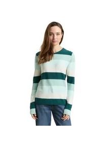 Strickpullover Tom Tailor "Otto", Damen, Gr. 3XL, gr&uuml;n mint, Strick, Obermaterial: 60% Baumwolle, 40% Viskose, gestreift, regular fit normal, Rundhals, Rollkante, Pullover Strickpullover, mit Viskose