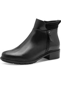 Stiefelette Tamaris, Damen, Gr. 36, schwarz, Leder, Textil, Schuhe Stiefelette, Blockabsatz, RV-Boots mit wattierter Schaftrand-Polsterung