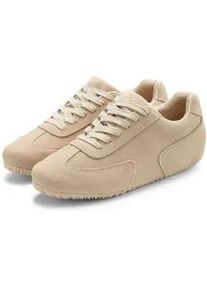 Sneaker Vivance "Schn&uuml;rhalbschuh, Freizeitschuh", Damen, Gr. 40, beige, Obermaterial: 100% Rindsleder. Decksohle: 100% Textilmaterial. Futter: 100% Textilmaterial. Laufsohle: 100% Synthetik, Veloursleder, unifarben, Schuhe Sneaker, aus Leder ultraleicht