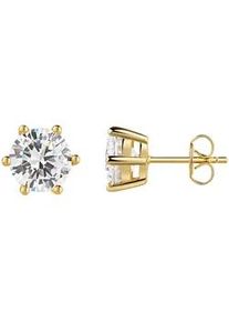 Paar Ohrstecker Firetti "Schmuck Geschenk Silber 925 Ohrschmuck Ohrringe Solit&auml;r" Gr. 9, gelbgoldfarben, kristallwei&szlig;, kristallwei&szlig;, Ohrringe, Damen, 9, Silber 925 (Sterlingsilber), mit Zirkonia (synth.)