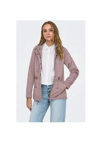 Parka Only "ONLLORCA LIFE CANVAS PARKA CC OTW", Damen, Gr. XS, burnished lila, Web, Obermaterial: 80% Polyester, 20% Baumwolle, unifarben, regular fit h&uuml;ftlang, Jacken Parka, mit Kordelzug in der Taille